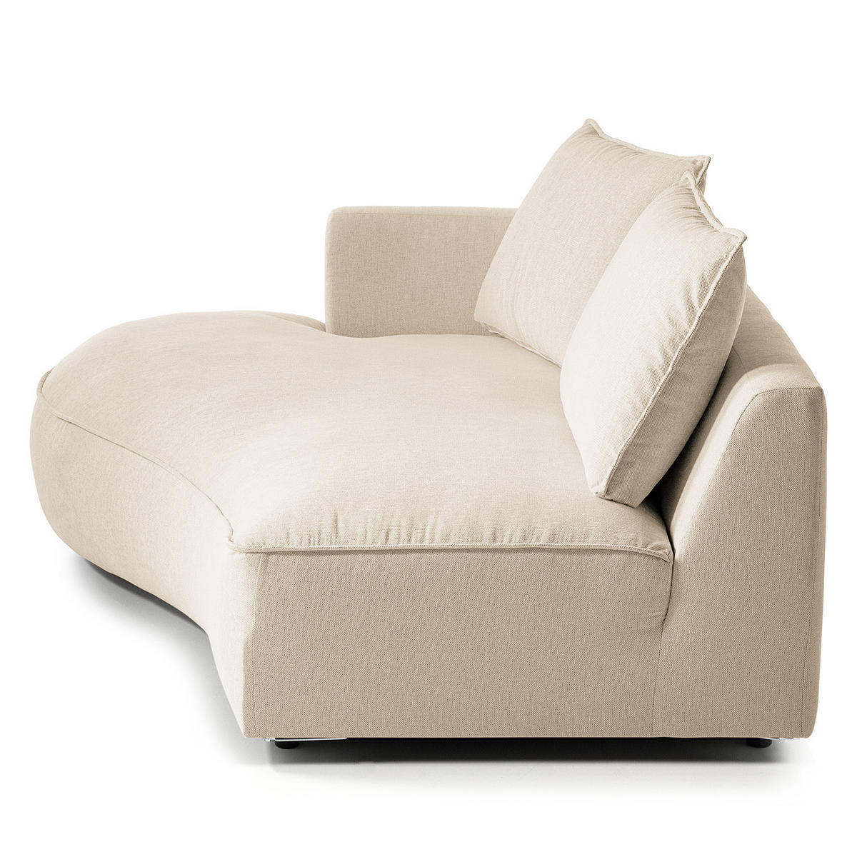 OTTOMANE - modular - Beige/Schwarz, Kunststoff/Textil (196/82/146cm) - home24