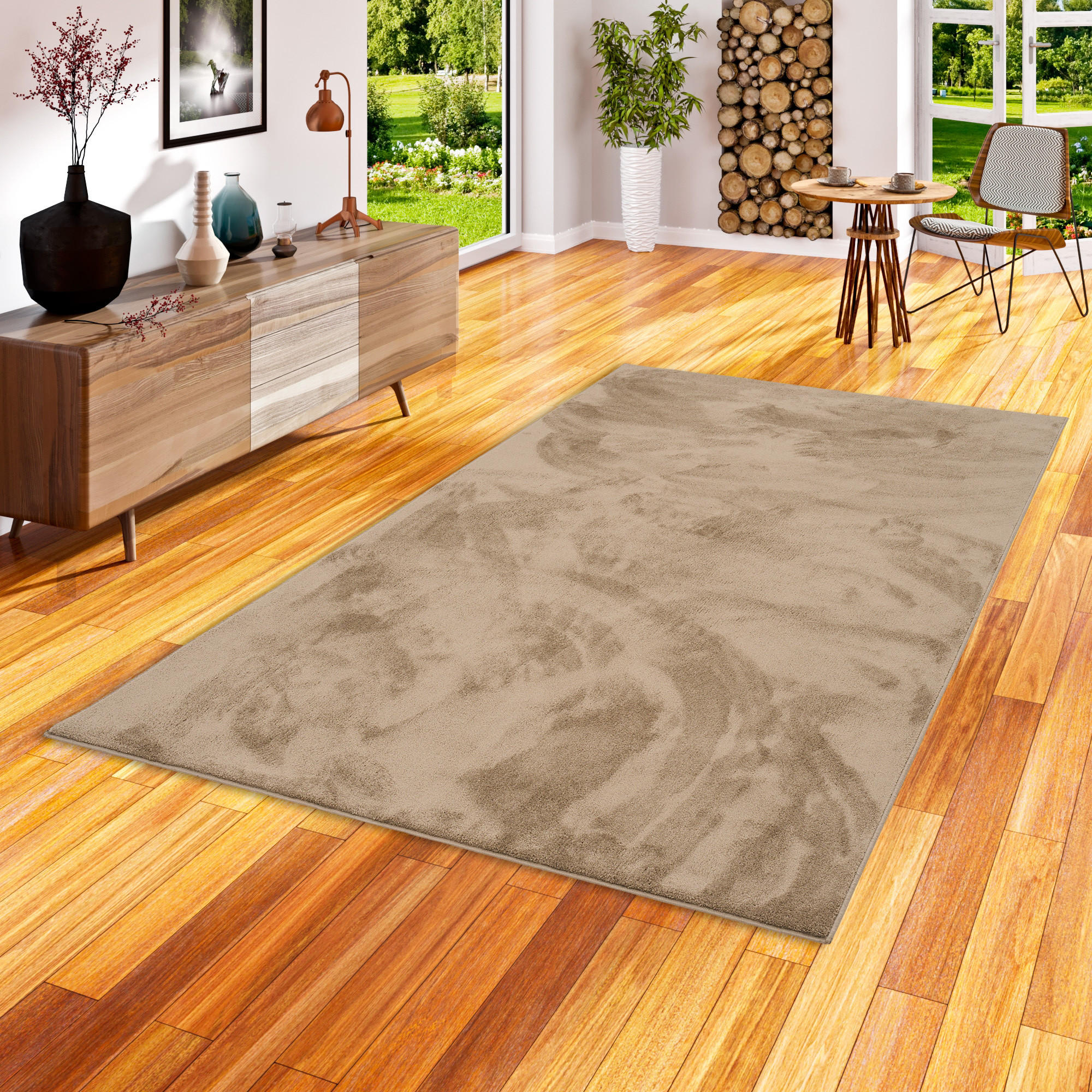HOCHFLOR LANGFLOR TEPPICH SUPER SOFT MELIA - Taupe, Textil (160/230cm) - Pergamon