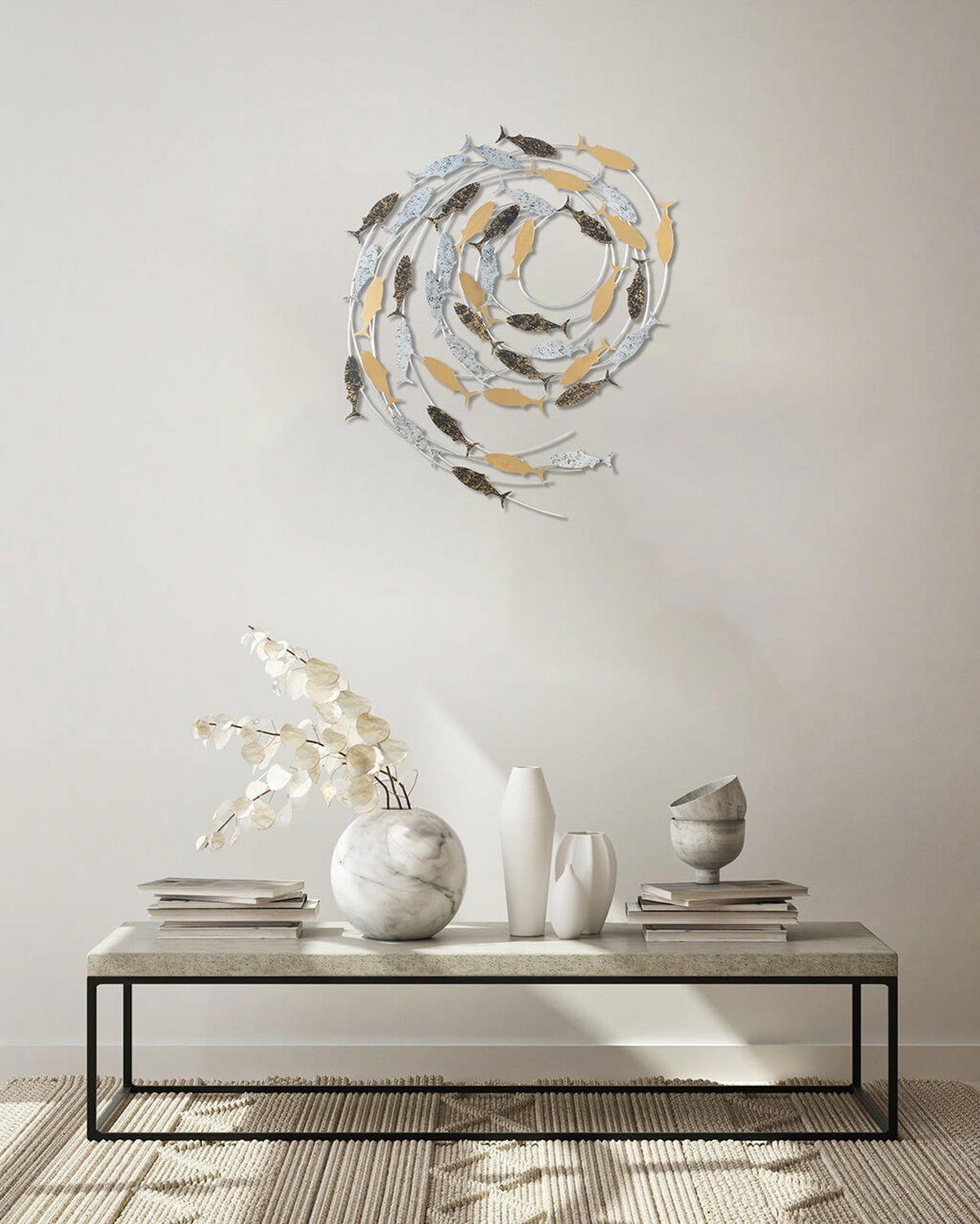 WANDDEKO Gold 78/89 cm - Silberfarben/Goldfarben, Metall (3.5/89/5cm) - KUNSTLOFT