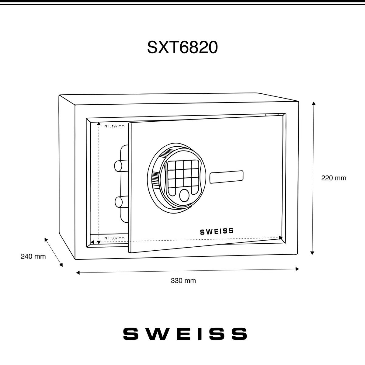 SAFE SXT6820 - Schwarz, Metall (22/24/33cm) - SWEISS