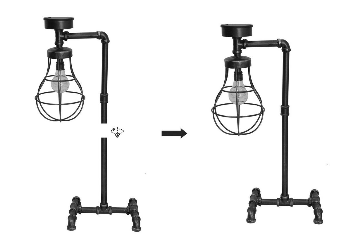 SOLAR-STEHLAMPE Turin Stahl Braun 59x22x33cm - Braun, Metall (33/22/59cm) - DELUKE