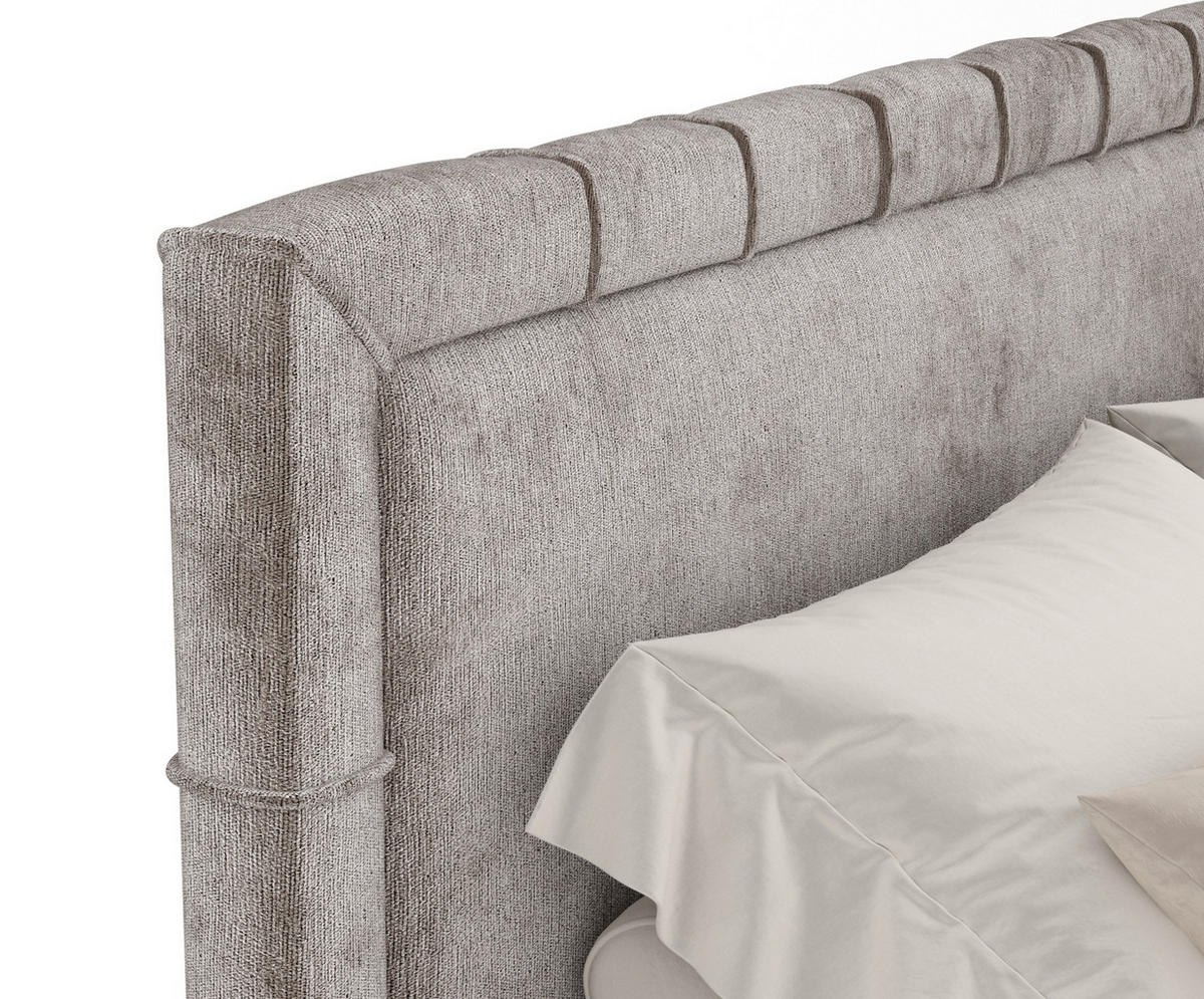 BOXSPRINGBETT Rimini Beige 200/200 cm mit Matratze und Topper - Beige/Schwarz, Holz/Holzwerkstoff (200/200cm) - Maison de Reve