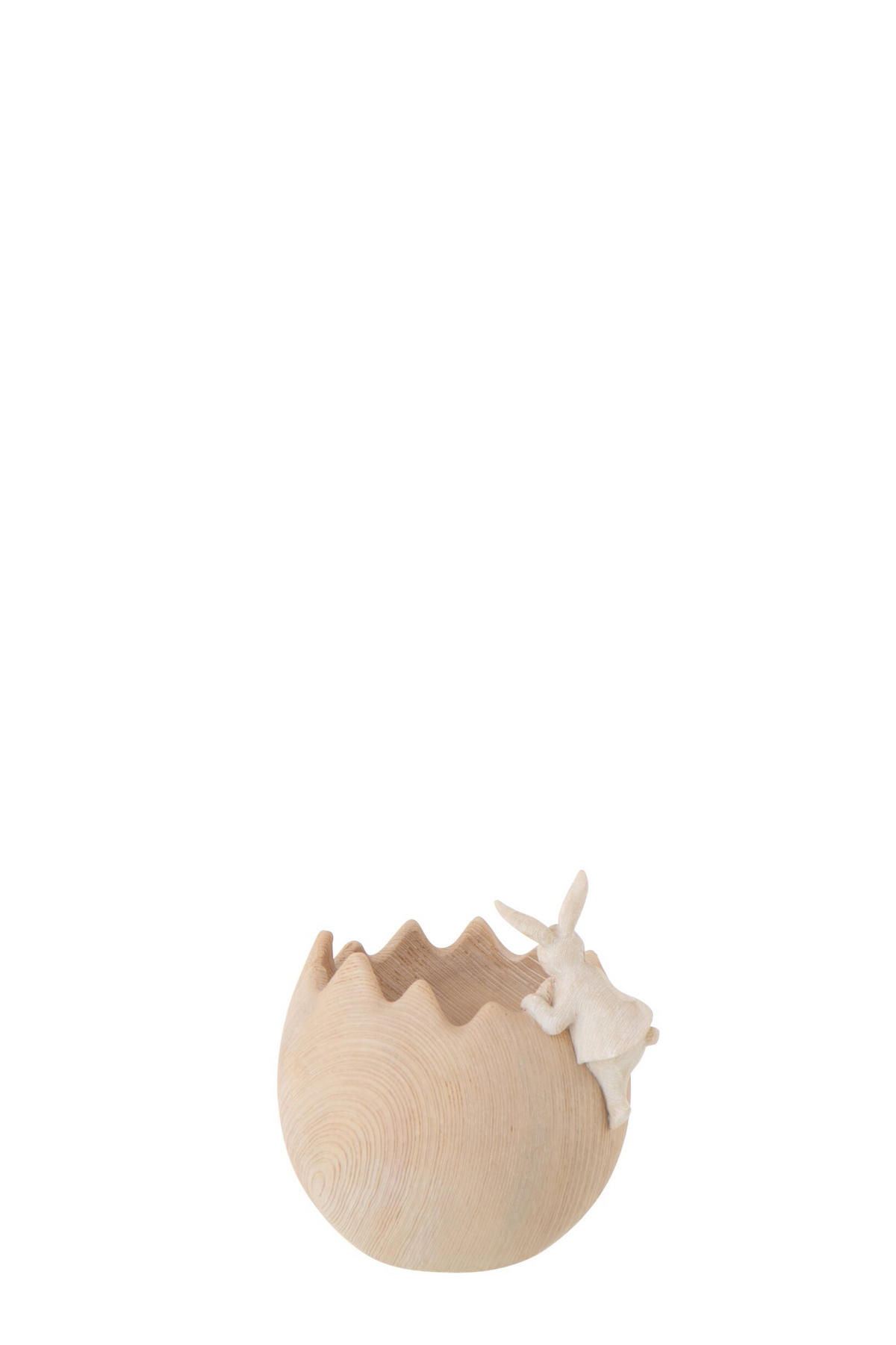 DEKO SCHÜSSEL KANINCHEN (2ER SET) - Beige, Glas/Naturmaterialien (13/15cm) - J-Line