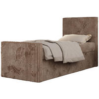 JUGENDBETT TILIO DUO 90/200 - Braun Cord - H4 - Rechts Seite - Braun, Textil (90/200cm) - MKS