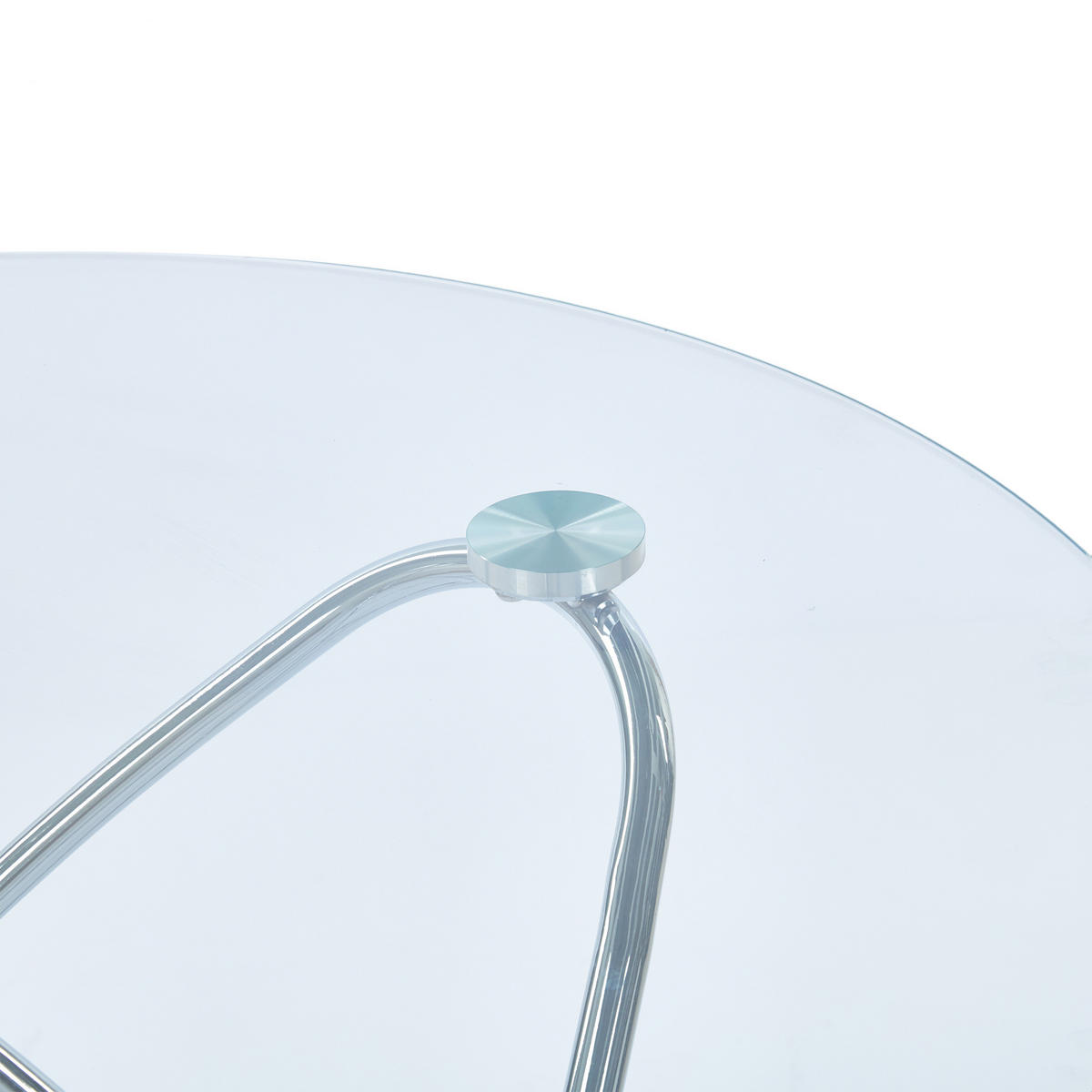 ESSTISCH 80/80/75 cm chrom aus Glas mit Metallgestell pflegeleichter Oberfläche - Chromfarben, Glas (80/80/75cm) - OKWISH