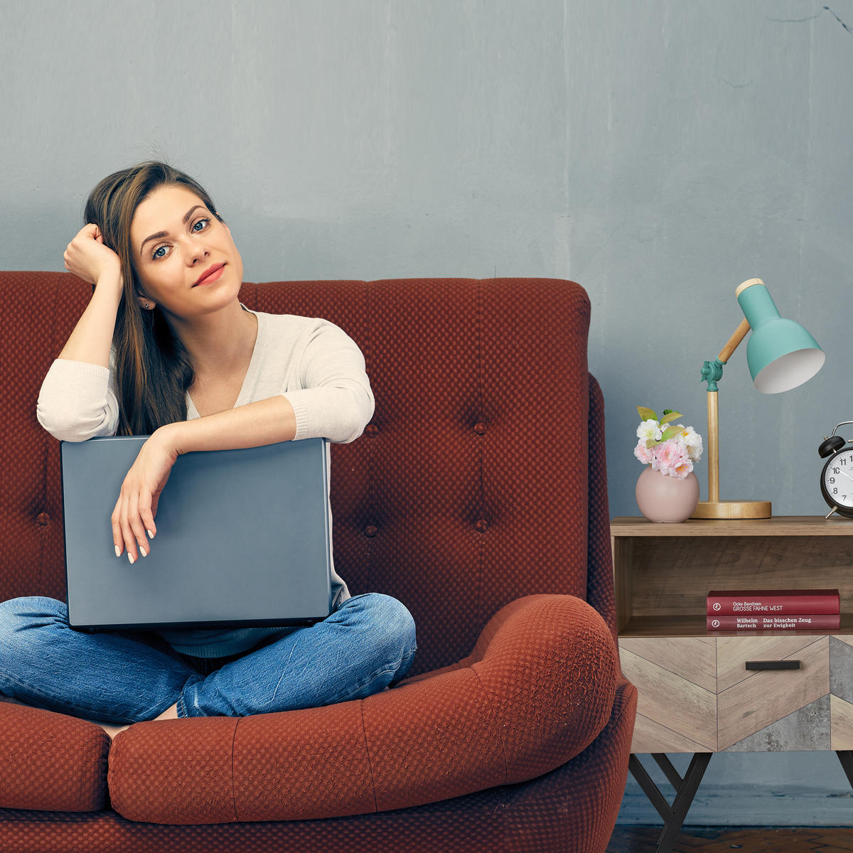 NACHTTISCH - Hellbraun, Holzwerkstoff/Metall (42/50/53cm) - Relaxdays