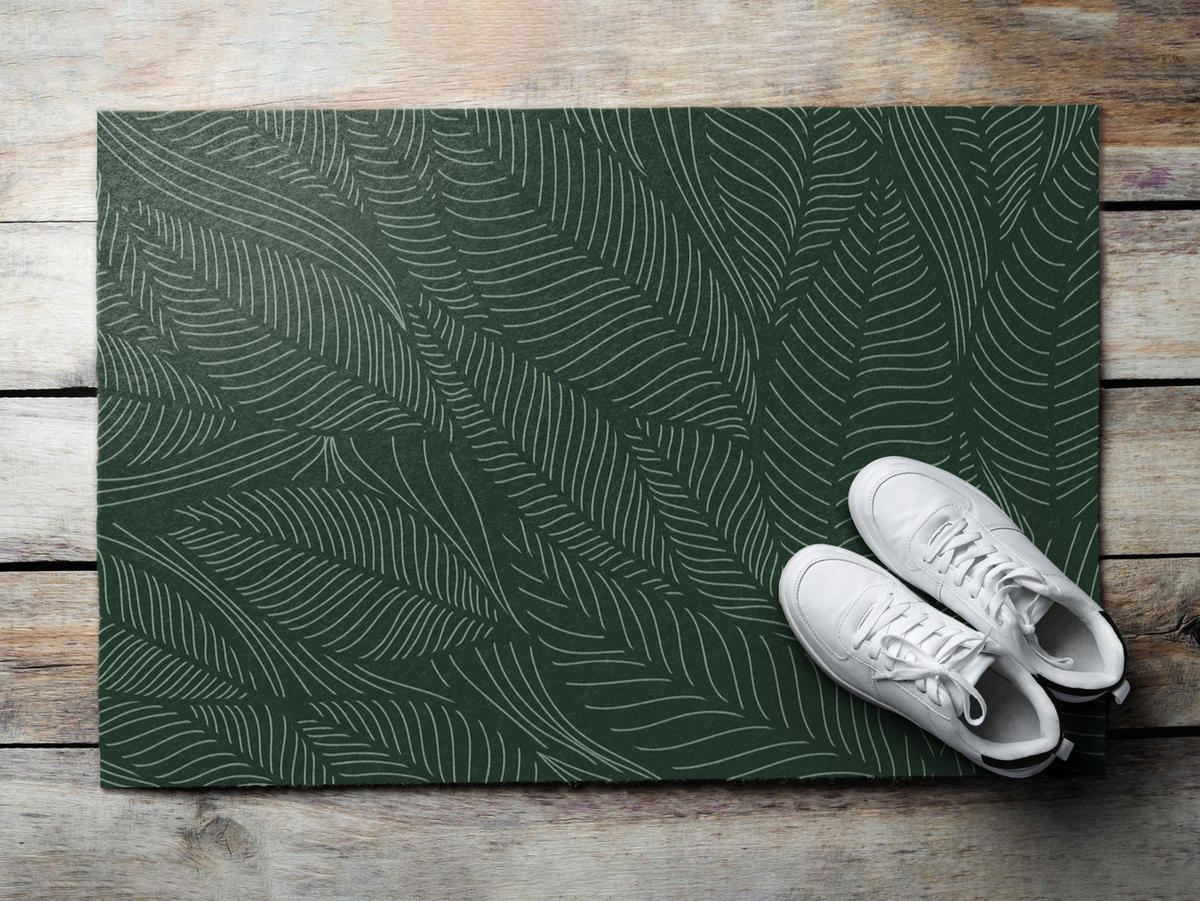 FUSSMATTE 90 x 60 cm Pflanzenmuster - Grün, Textil (90/60cm) - TULUP