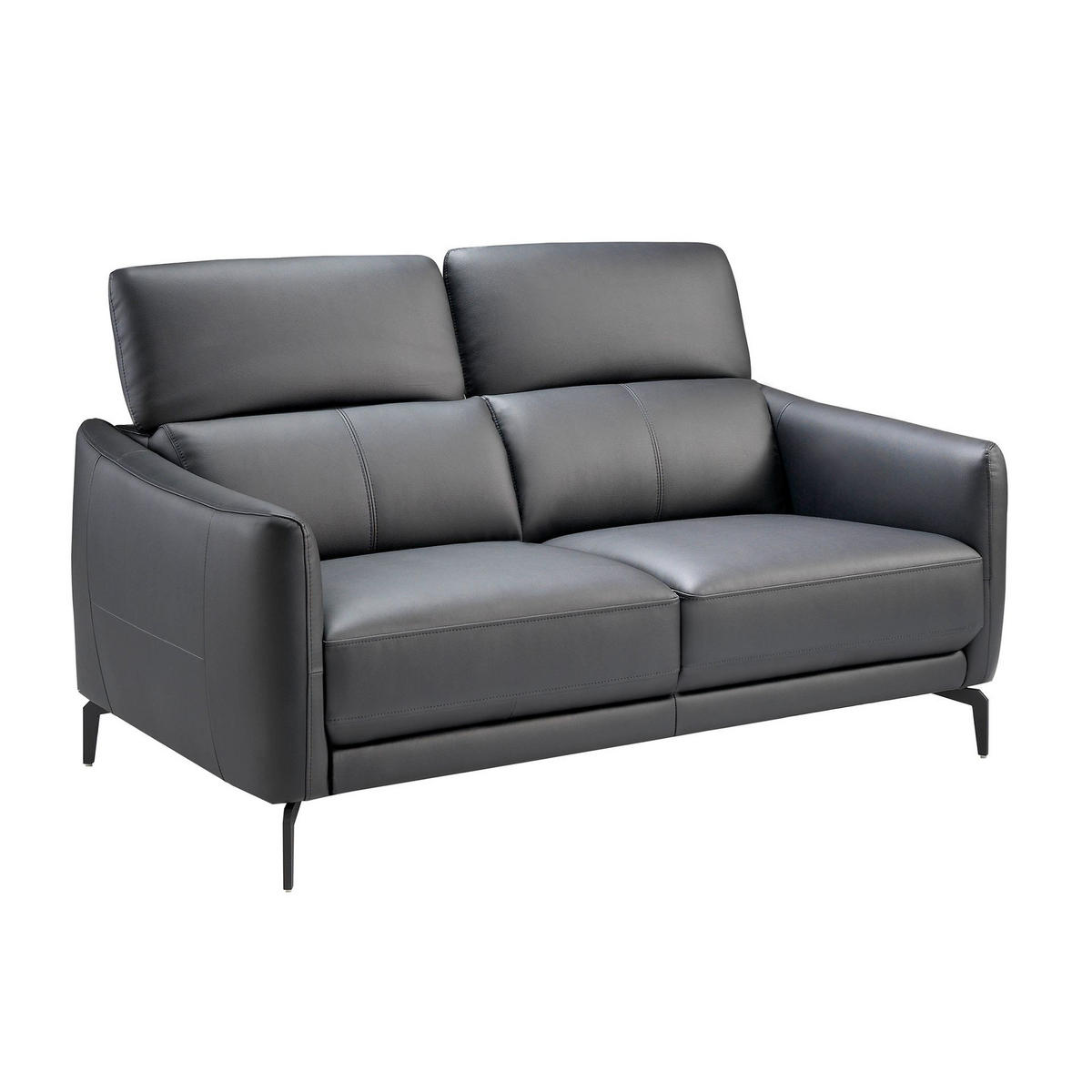 SOFA Schwarzes Ledersofa 2-sitzig 157/100/94 cm - Schwarz, Leder (157/94/100cm) - ANGEL CERDA