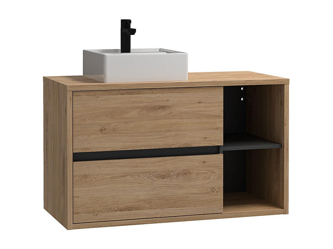 EINZELWASCHTISCH - 100 cm x 45.5 cm - Holz, Platte - Naturfarben Hell - PURNAL - Naturfarben, Holz (100/60/45.5cm) - Vente-Unique