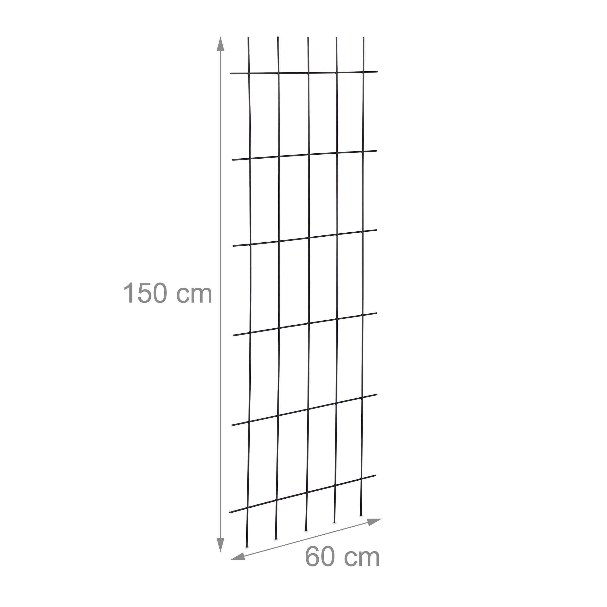 Thumbnail - Relaxdays Rankgitter, Schwarz, Metall, 60x150x1 cm, Gartenzubehör, Gartendeko