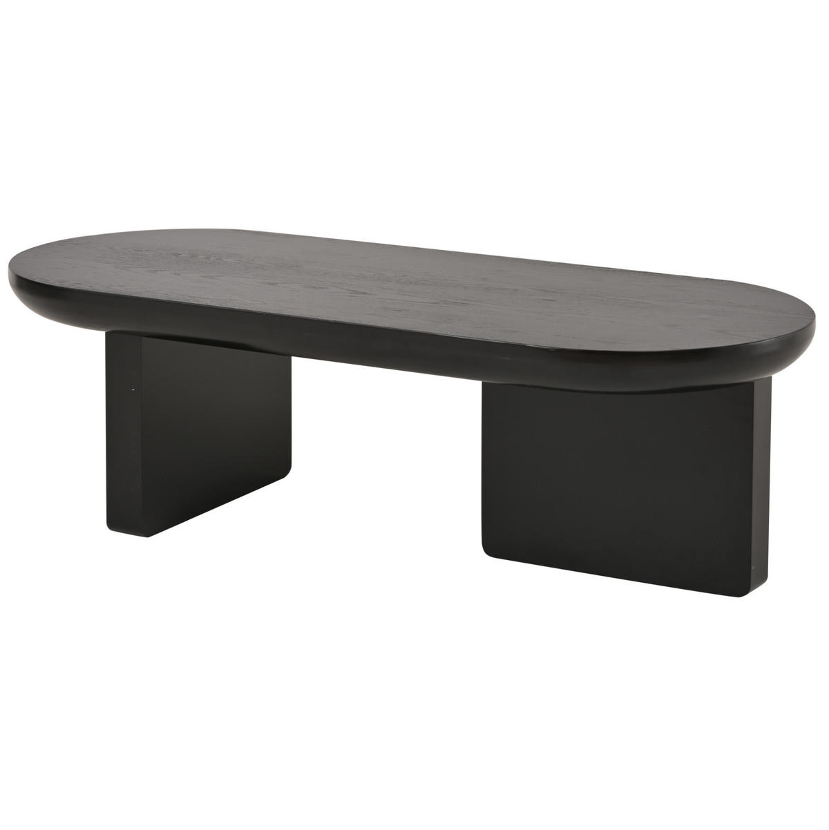 COUCHTISCH oval 119,7 x 49,8 x 35,5 cm Schwarz MDF - Schwarz, Holzwerkstoff (119.7/49.8/35.5cm) - Meubliv