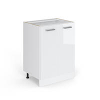 UNTERSCHRANK R-Line Weiß Hochglanz 60 cm mit Türen, ohne AP - Weiß Hochglanz/Weiß, Holzwerkstoff (60/81.6/46cm) - Vicco