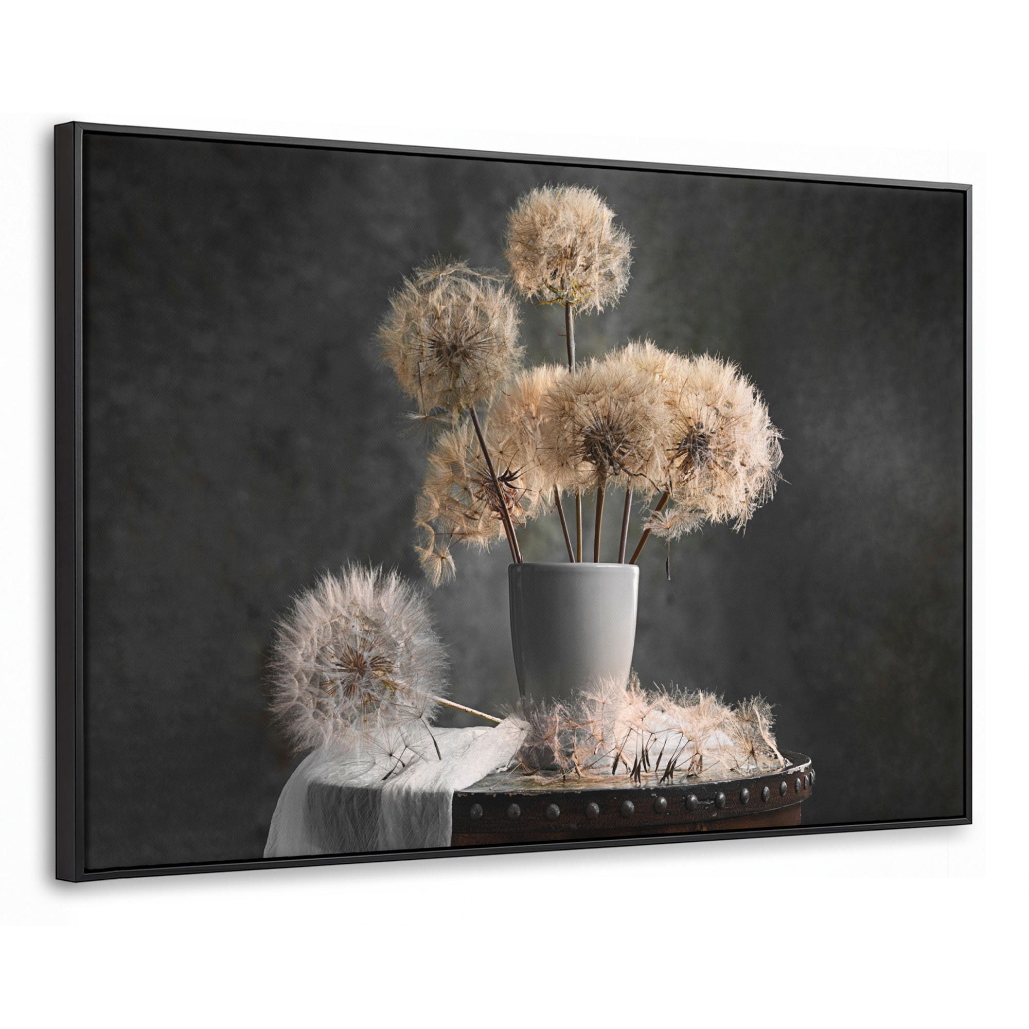 MuchoWow Leinwand Dunkelgrau 120x80 cm