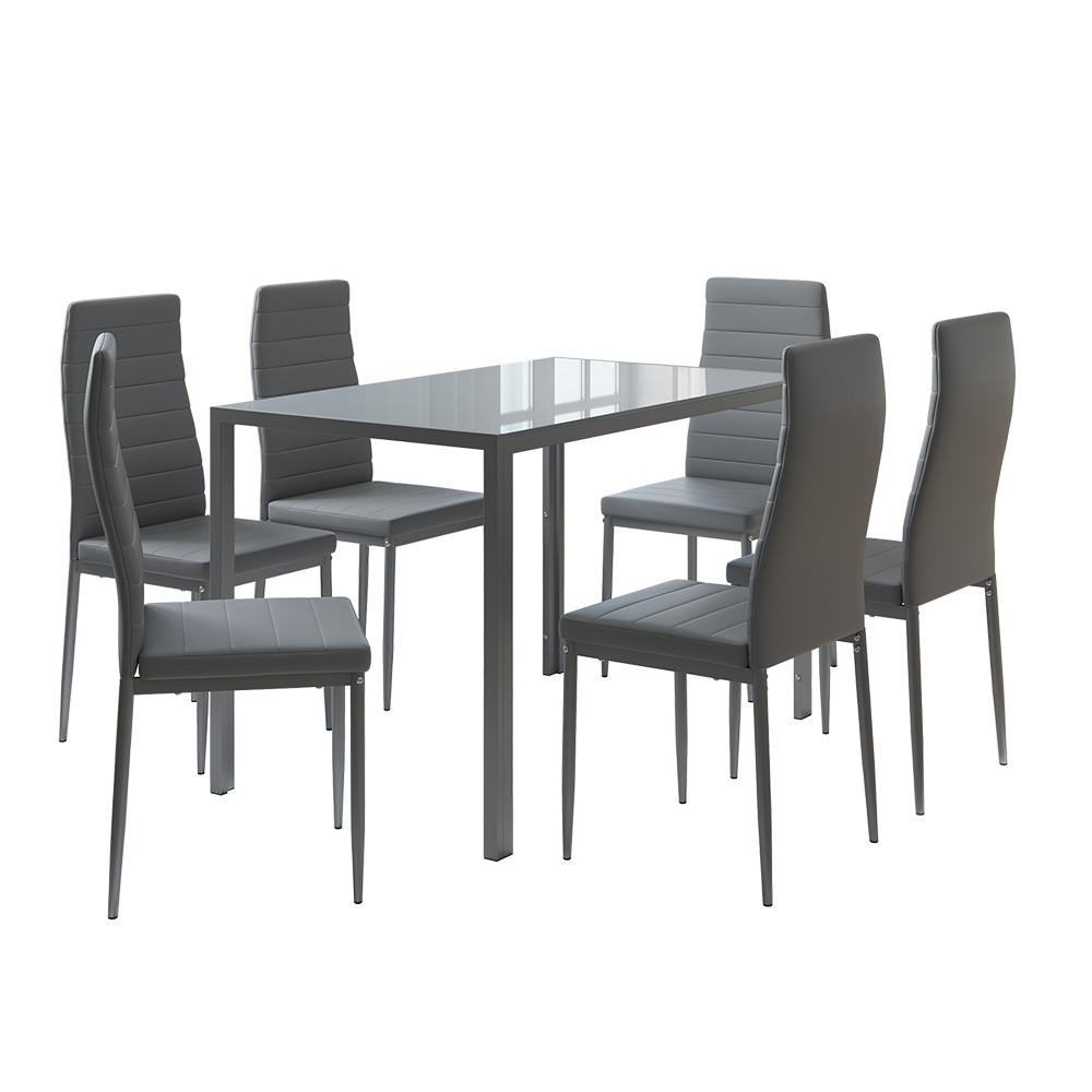 Vicco JÍDELNÍ STŮL SESTAVA Grand Šedá 120 x 75 cm Sada 6 kusů