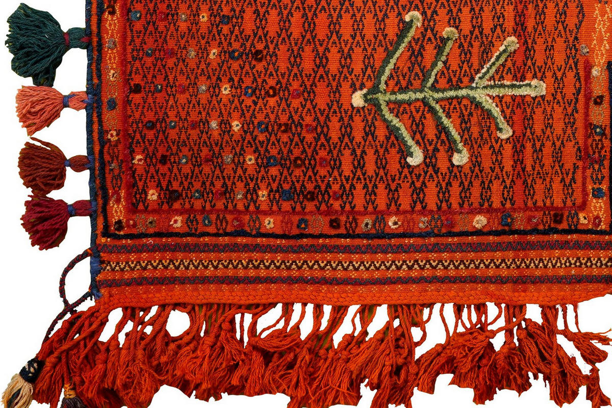 KELIM-TEPPICH handgewebt Sumak Sirdjan Orange 160/155 cm Schurwolle - Orange, Textil (155/160cm) - Looma