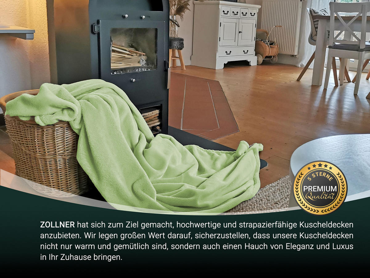 KUSCHELDECKE, 150x200 cm, 100% Polyester, Grün - Hellgrün, Textil (150/200cm) - Zollner