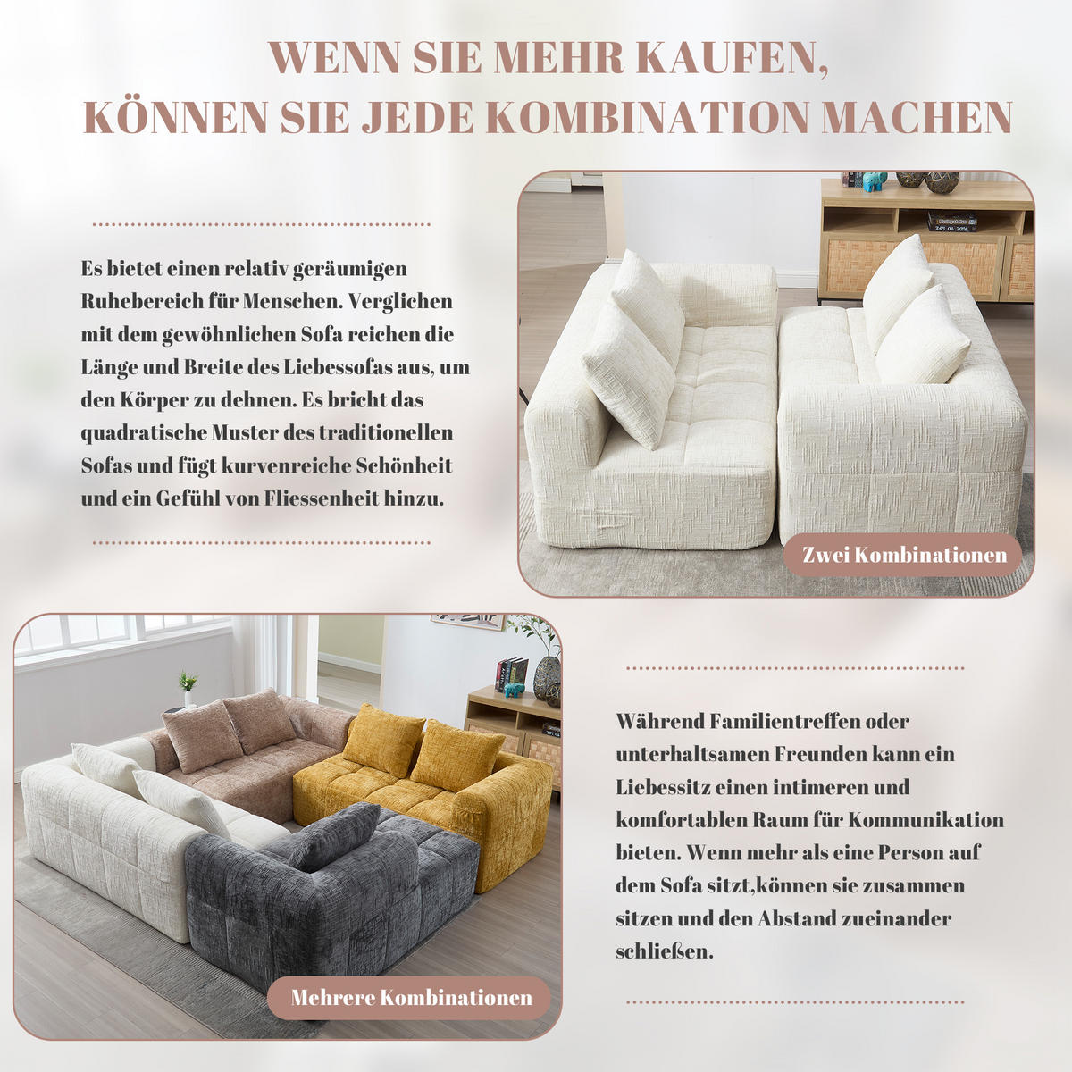 2-SITZER Sofa Chenille mit Chaiselongue und Seitentaschen 158/90/60 cm Beige - Beige, Textil (60/158/90cm) - Redom