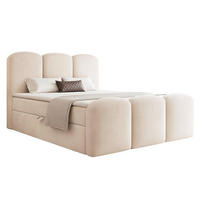 BOXBETT 160x200 VELIA Creme Velvet - Creme, Holzwerkstoff/Textil (160/200cm) - Compleo24