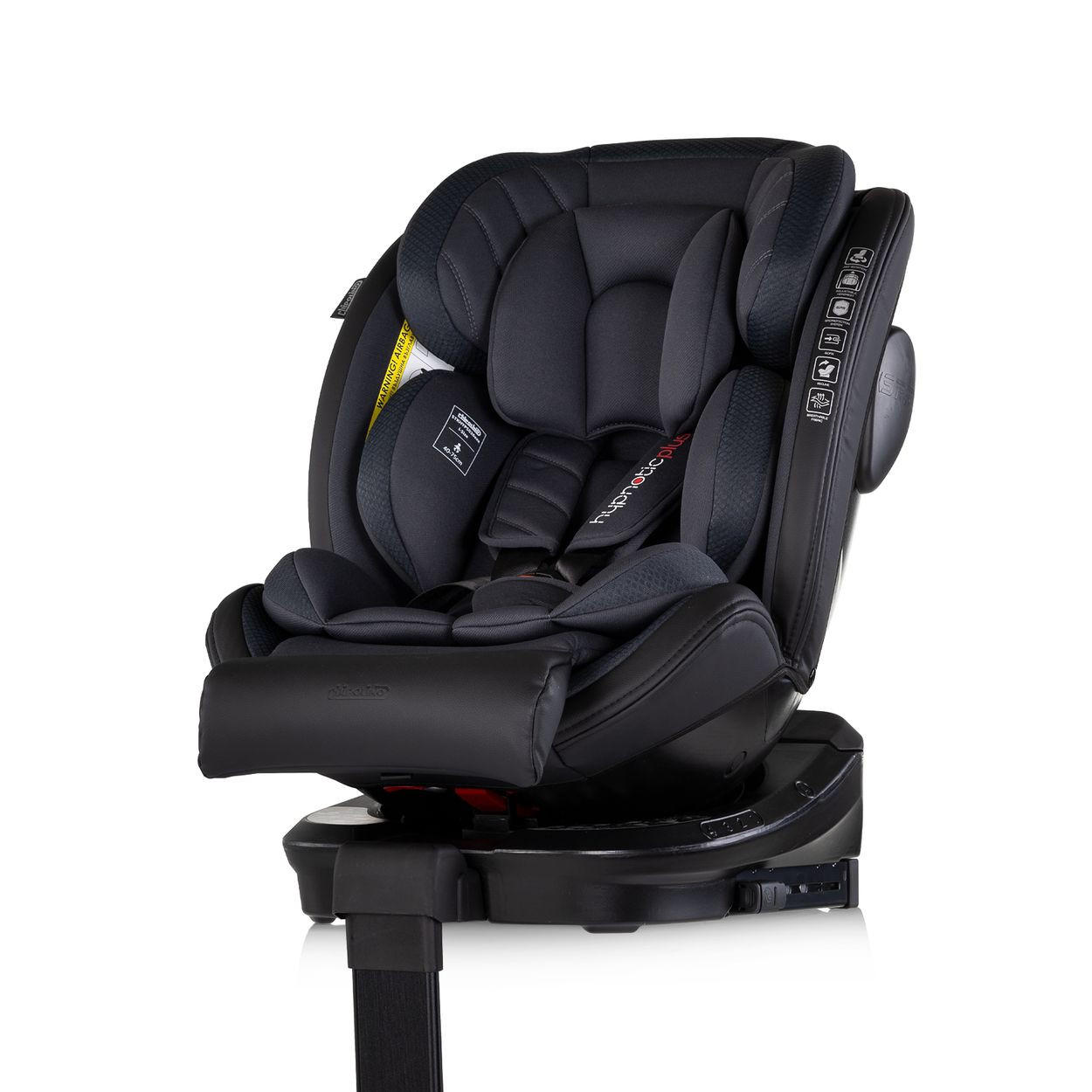 KINDERSITZ Hypnotic Plus schwarz i-Size (40-150cm) Stützfuß Isofix Kopfstütze - Schwarz, Kunststoff (45/77/52cm) - Chipolino