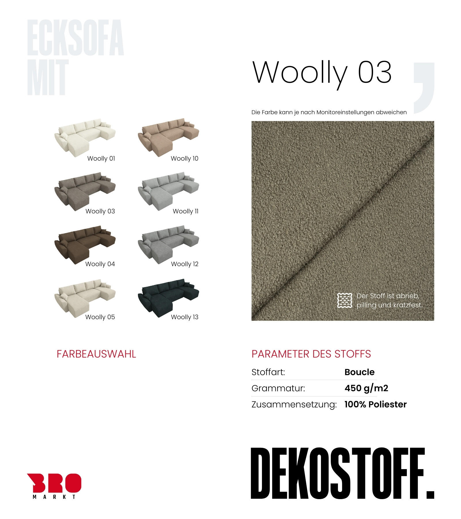 Thumbnail - Bromarkt Wohlandschaft, Sand, Textil, 5-Sitzer, U-Form, 310x80x141 cm, Wohnzimmer, Sofas & Couches, Wohnlandschaften, Wo...