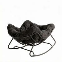 SCHAUKELSTUHL Schwarz Chenille - Schwarz, Textil (75/77/102.5cm) - Oxeza
