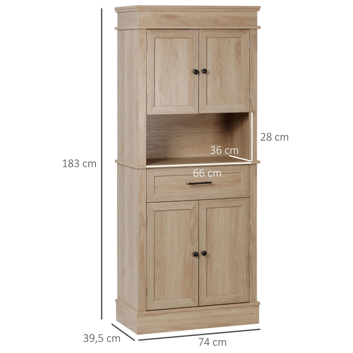 HIGHBOARD DE-11032 2 Schränke Eiche hell - Naturfarben, Holzwerkstoff (39.5/183/74cm) - ComfortXL