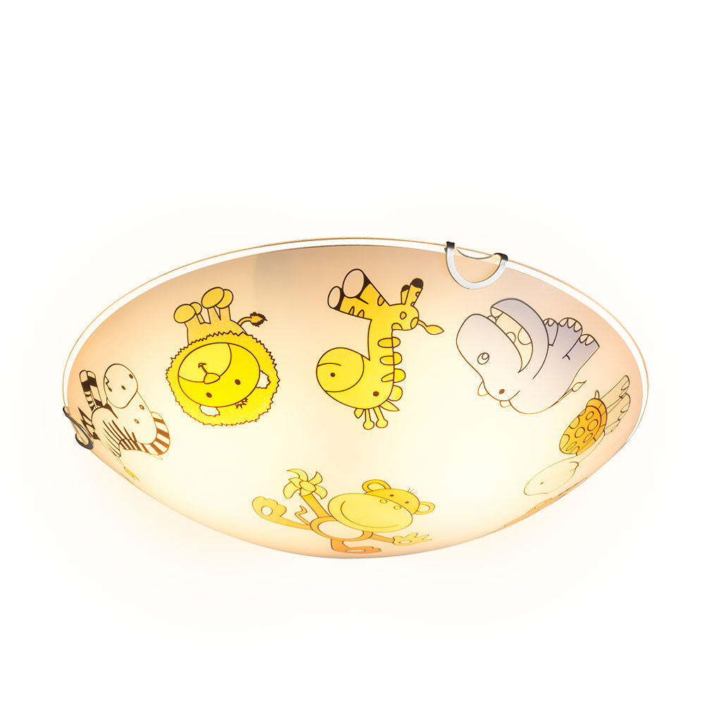 LED DECKENLEUCHTE KIDDY Glas Bunt - Multicolor, Glas (30/30/6.5cm) - Globo Lighting