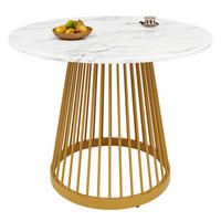 ESSTISCH, MDF-Tischplatte mit Metallgestell, 80/80/76 cm, Weiß/Gold - Goldfarben, Holzwerkstoff (80/80/76cm) - Redom
