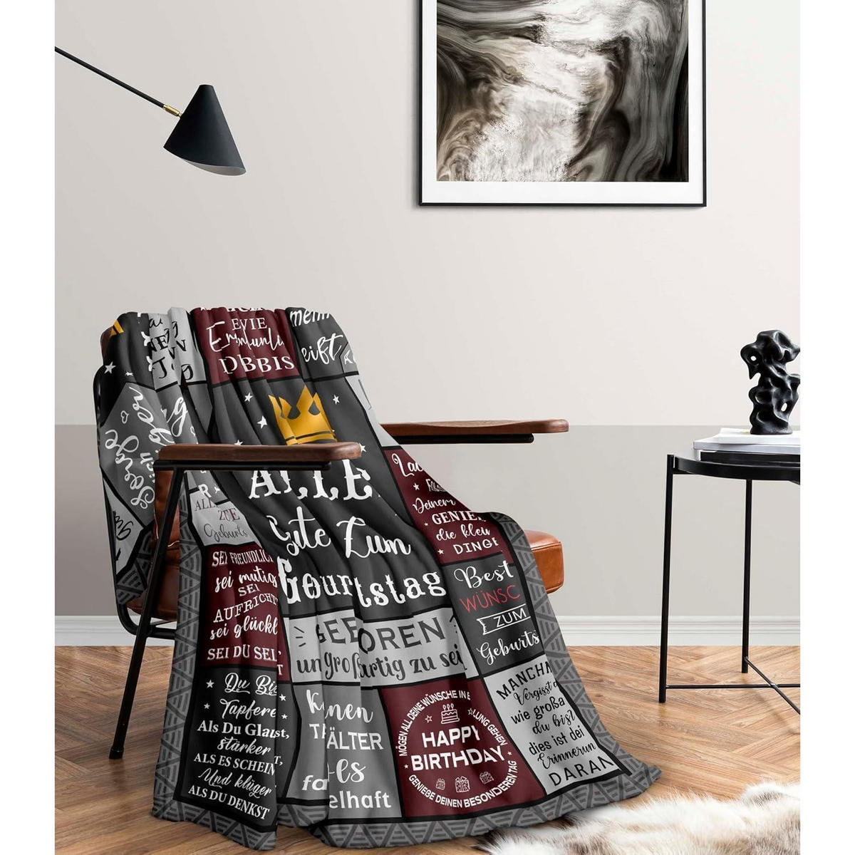 DECKE 200 x 150 cm Geburtstag Mann - Multicolor, Textil (150/200cm)