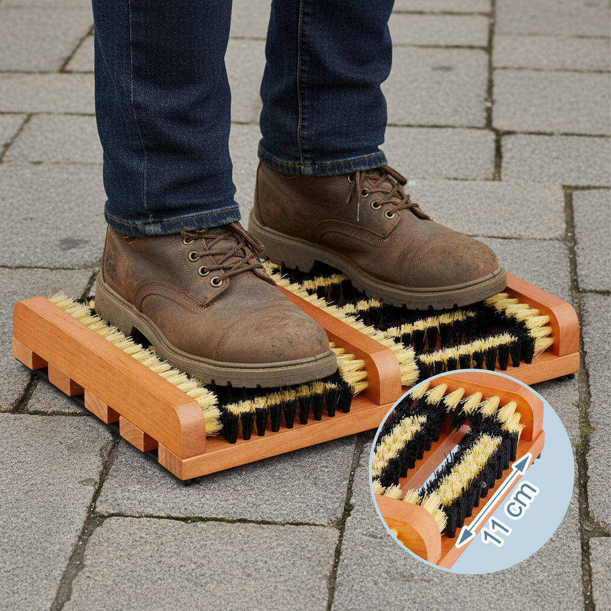 ČISTIČ obuvi - různobarevná, dřevo/plast (36/5.5/26cm) - Relaxdays