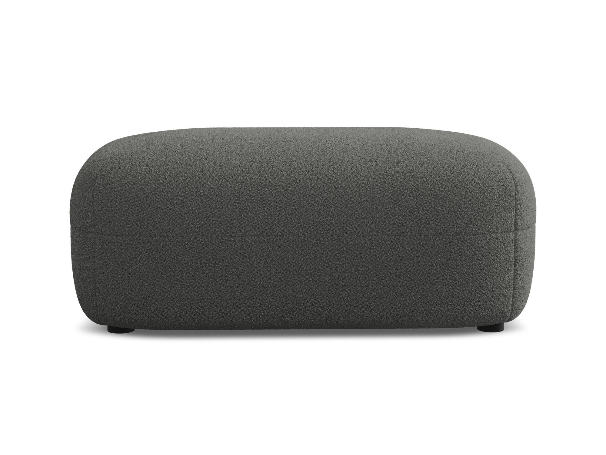POUF Bouclé Stoff Grau - Schwarz/Graphitfarben, Kunststoff/Textil (92/40/48cm) - Makamii