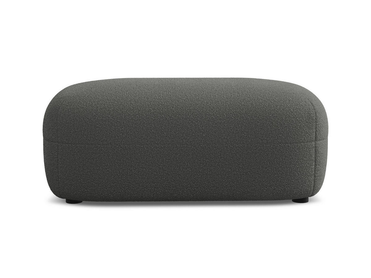 POUF Bouclé Stoff Grau - Schwarz/Graphitfarben, Kunststoff/Textil (92/40/48cm) - Makamii