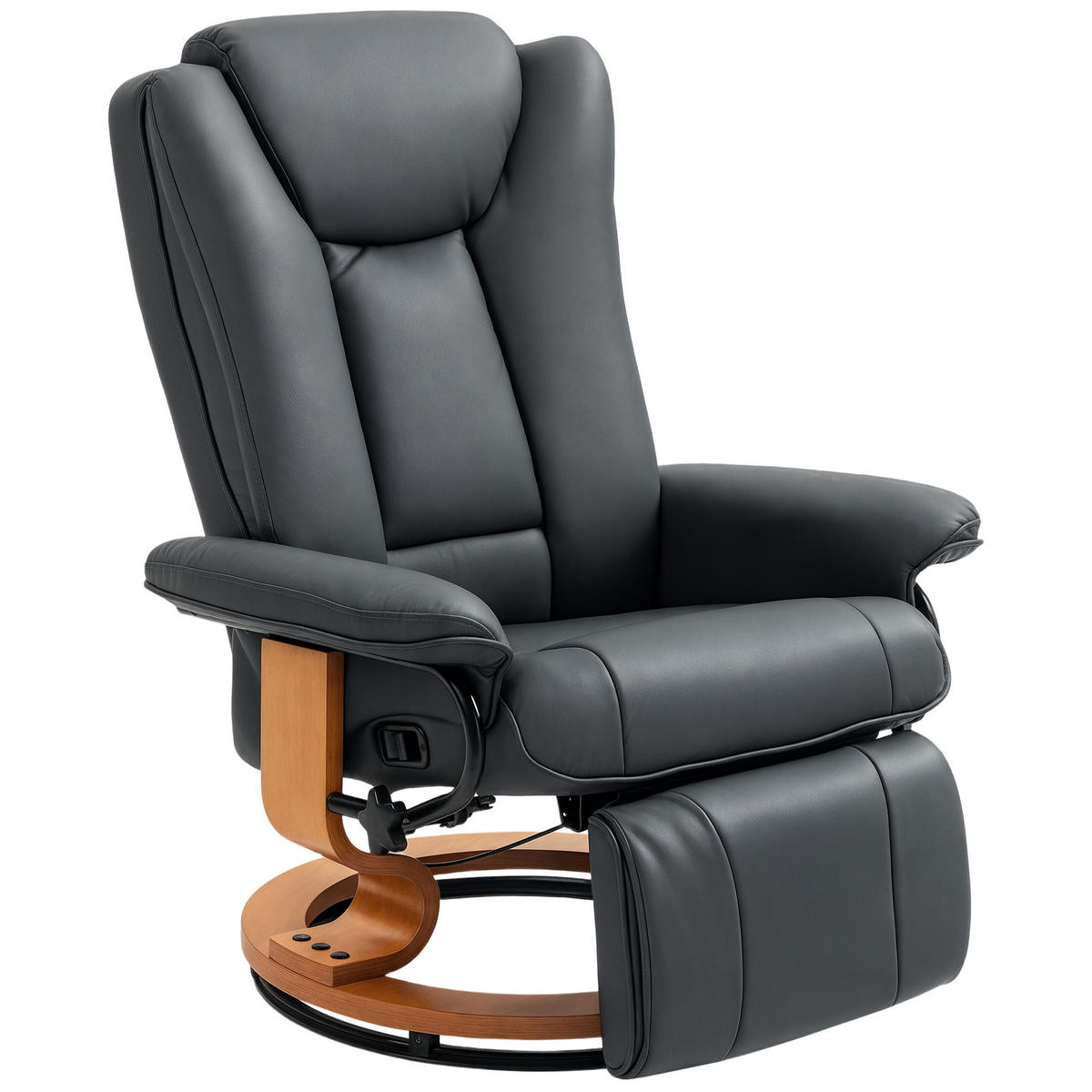 RELAXSESSEL DE-06321 mit Liegefunktion Dunkelgrau - Dunkelgrau, Holzwerkstoff (88/103/78cm) - ComfortXL