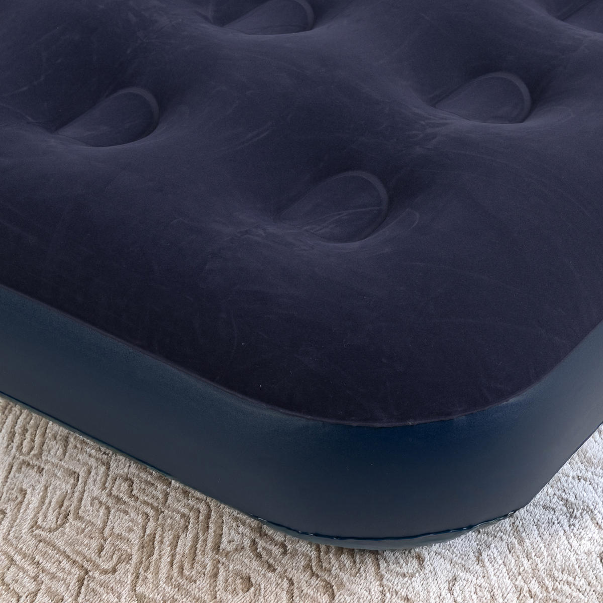 LUFTBETT Luftmatratze Camping 1 Person 191x99x22cm blau aufblasbar ohne Pumpe - Blau, Kunststoff (99/191cm) - Avenli