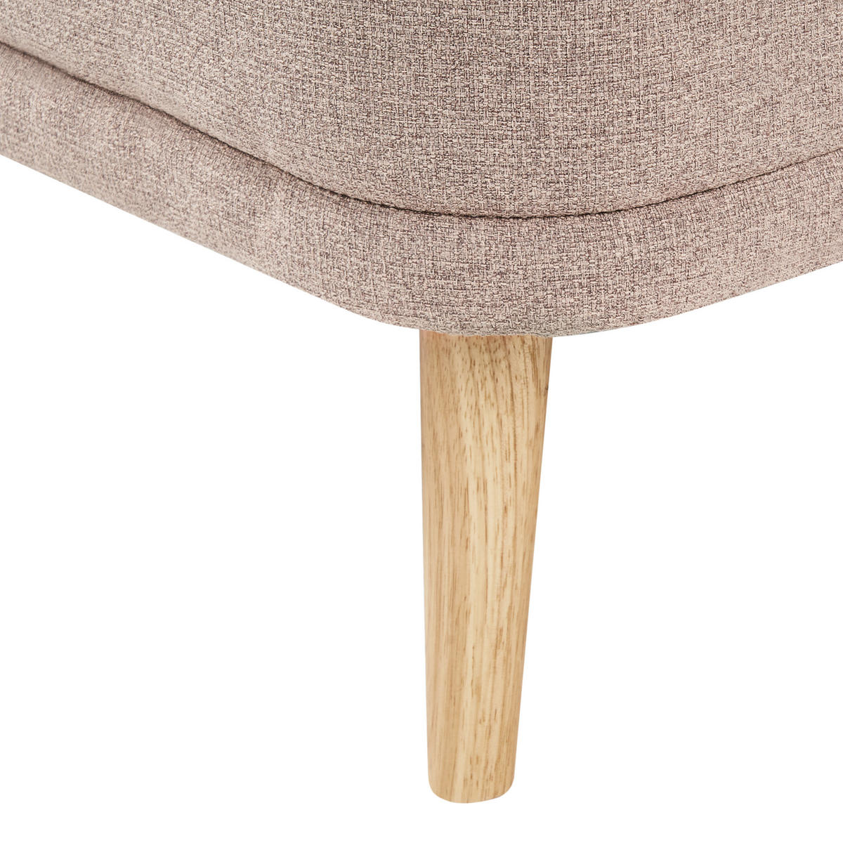 ČALOUNĚNÉ LEHÁTKO CHAISE LONGUE PRAVOSTRANNÉ Látka Světle hnědé Tanlay - hnědá/světle hnědá, textil (74/78/153cm) - Beliani