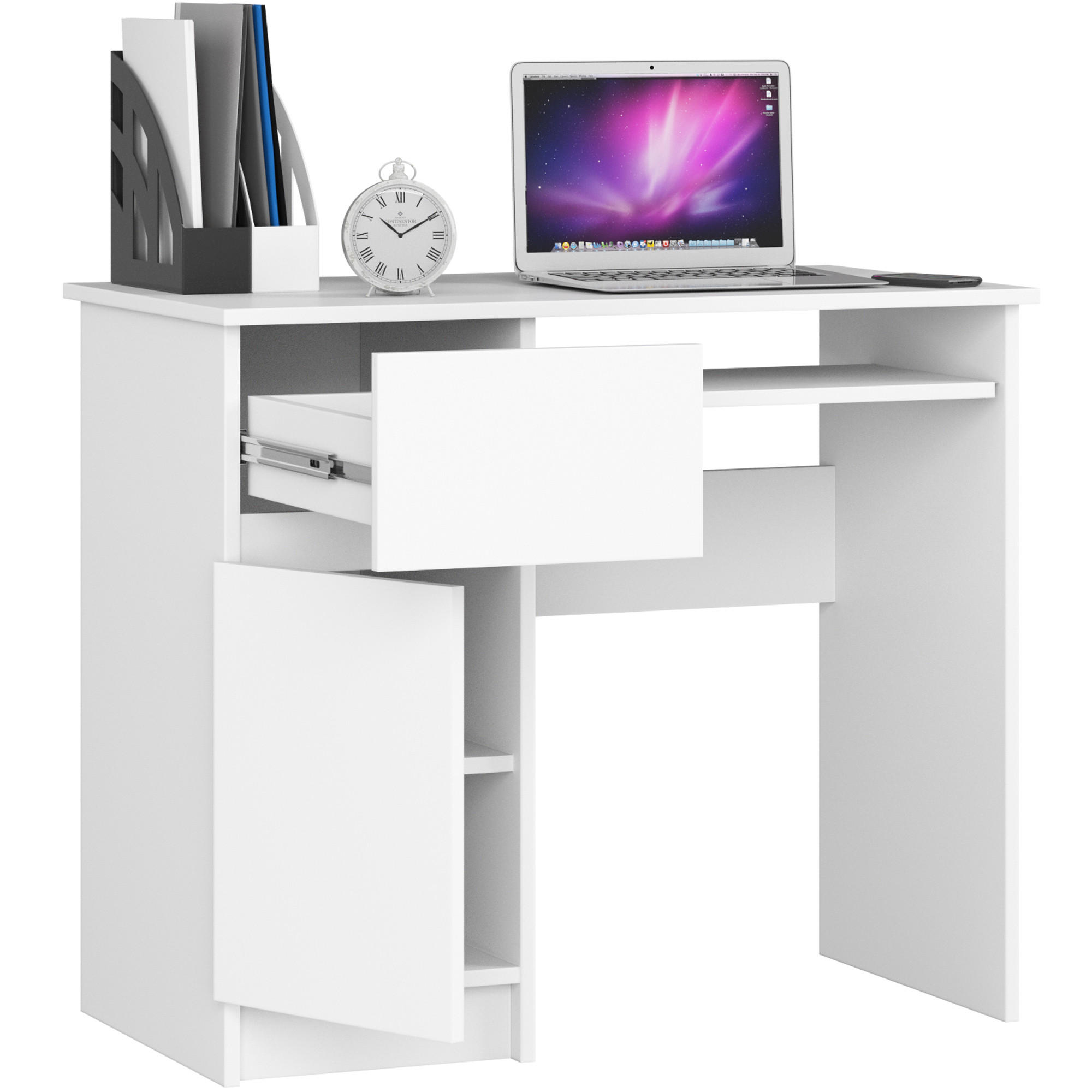 SCHREIBTISCH Weiß 90x50x77 cm - Weiß, Holzwerkstoff (50/90/77cm) - Akord