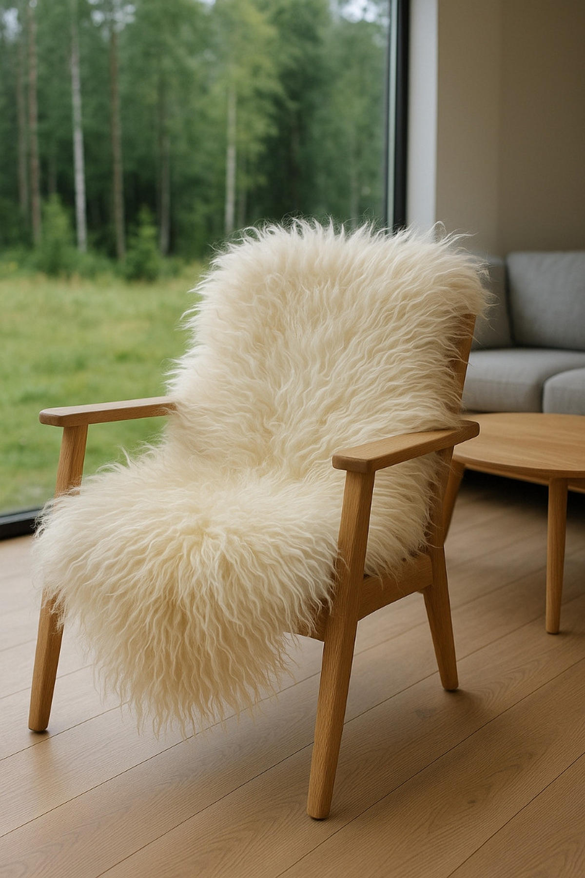 SCHAFFELL Ganzes Island Schaffell Lockig Weiß Natur, ca. 120 cm - Weiß, Fell (70/120cm) - Provellus