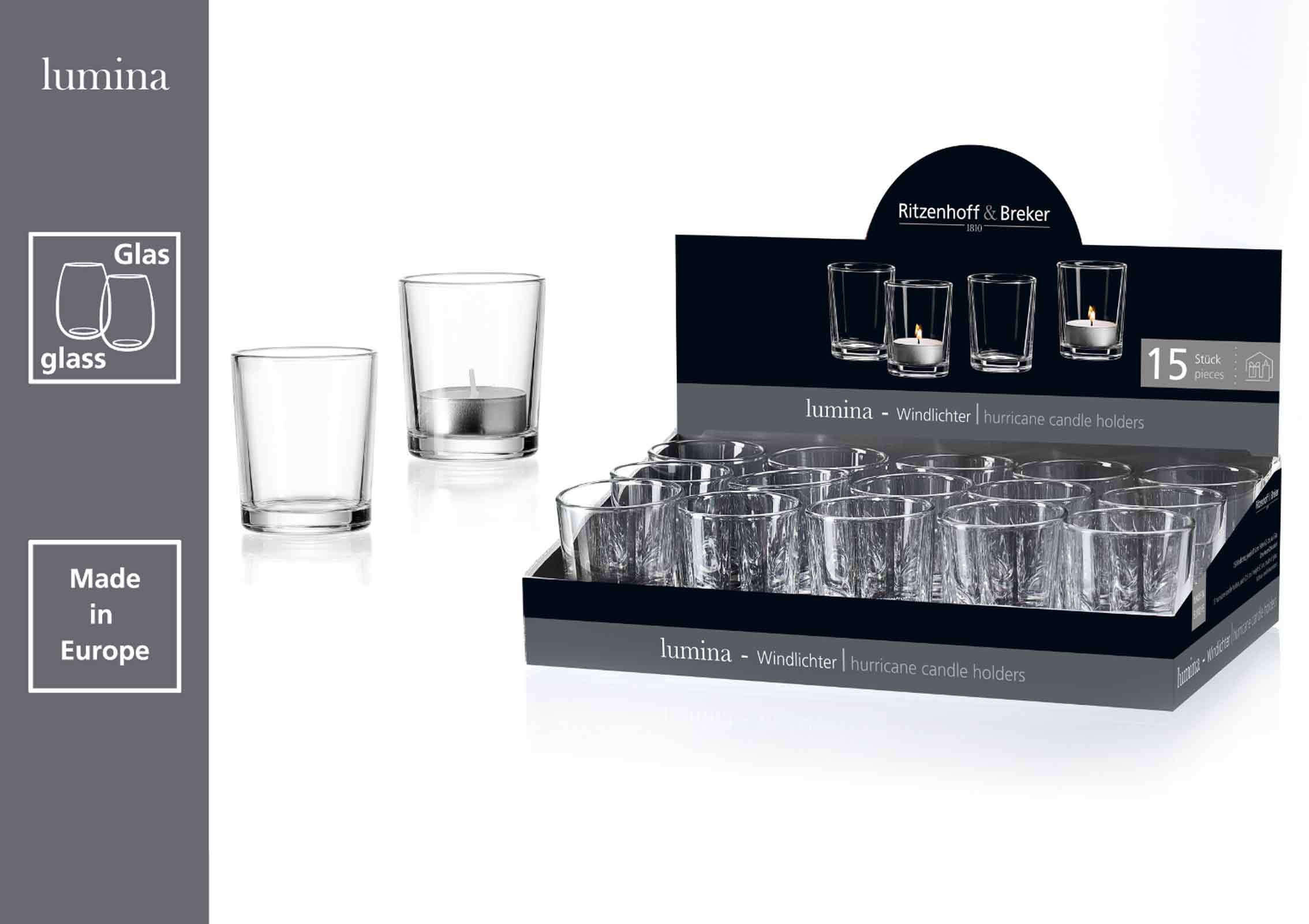 WINDLICHTER Lumina transparent ø 5 cm 15er Set - Transparent, Glas (5/6.5/5cm) - Ritzenhoff Breker