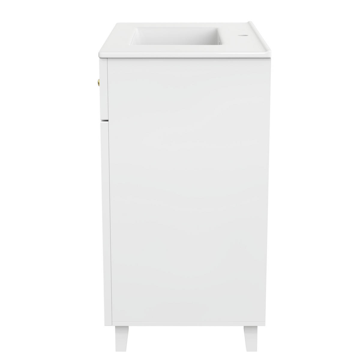 FREISTEHENDER Waschtisch mit Keramikbecken, MDF 81,7x46.8x90 cm, Weiß, Stauraum, pflegeleichte Oberfläche - Weiß, Holzwerkstoff (81.7/90/46.8cm) - Modfu