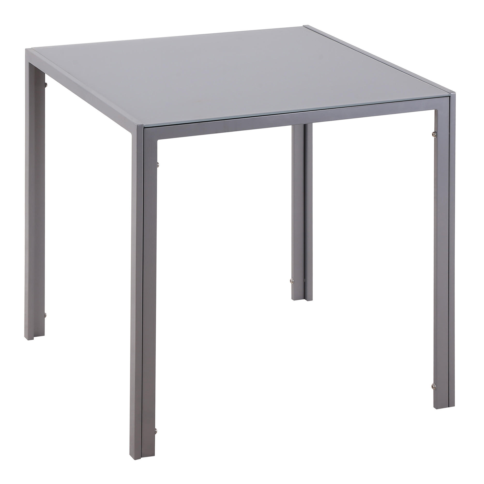 ESSTISCH, Hartglas, Metall, Grau - Grau, Glas (75/75/75cm) - HOMCOM