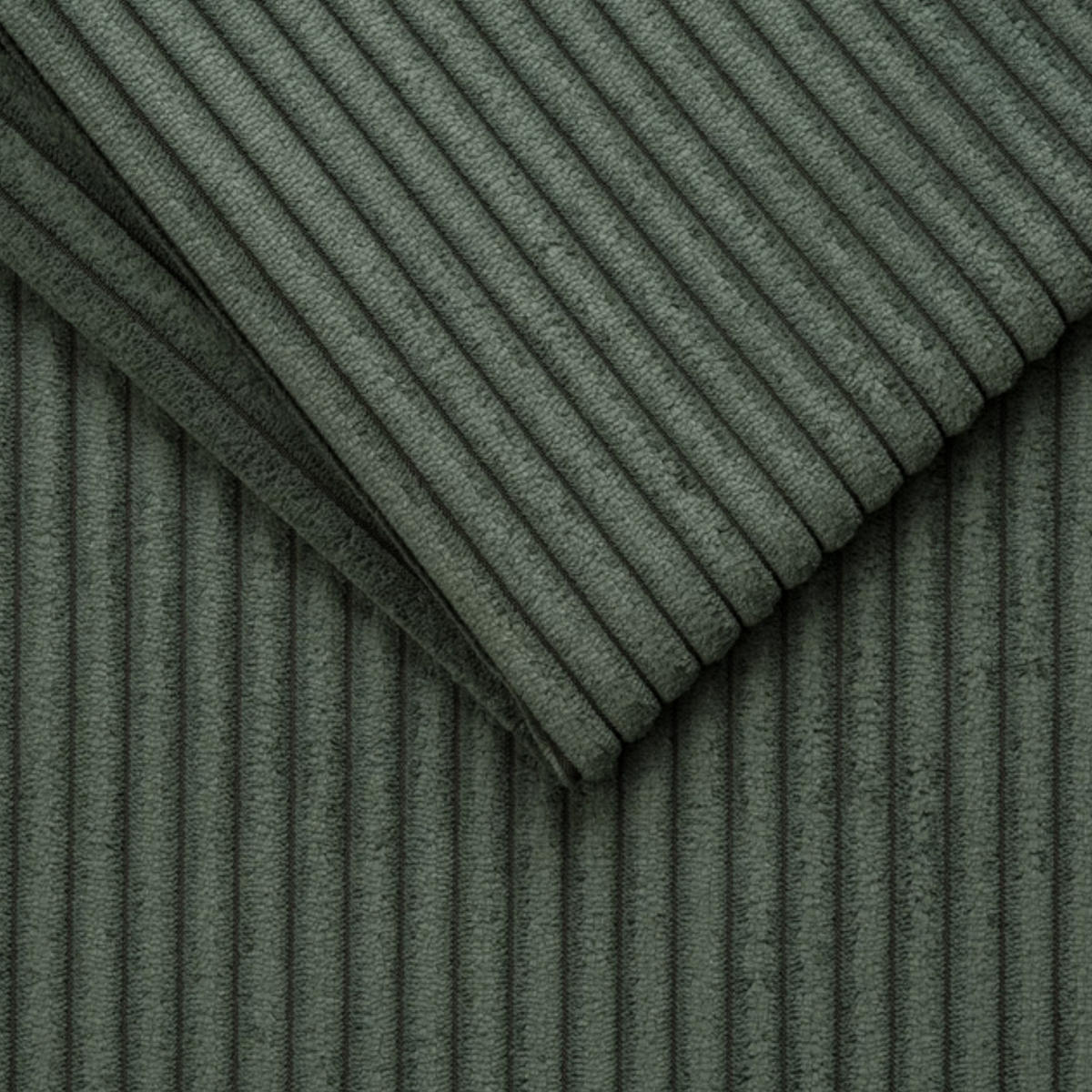 OHRENSESSEL mit HOCKER, hoher Sitzkomfort durch Taschenfederkern, Cord Grün / 16142 - Schwarz/Grün, Holz/Textil (89/95/79cm) - luma-home