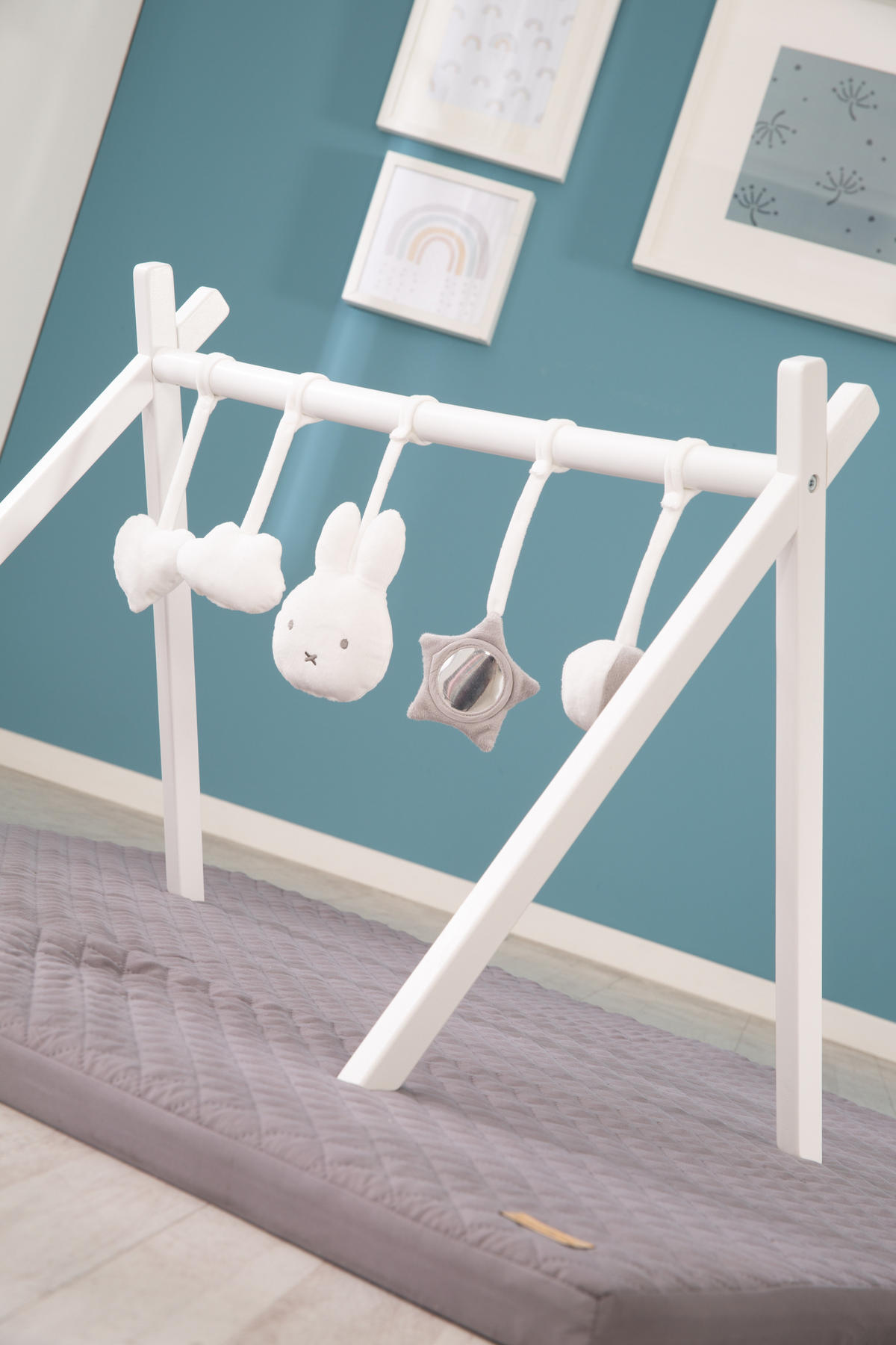 SPIELTRAPEZ mit Anhängerset Miffy - Weiß, Holz (70/52/50cm) - Roba