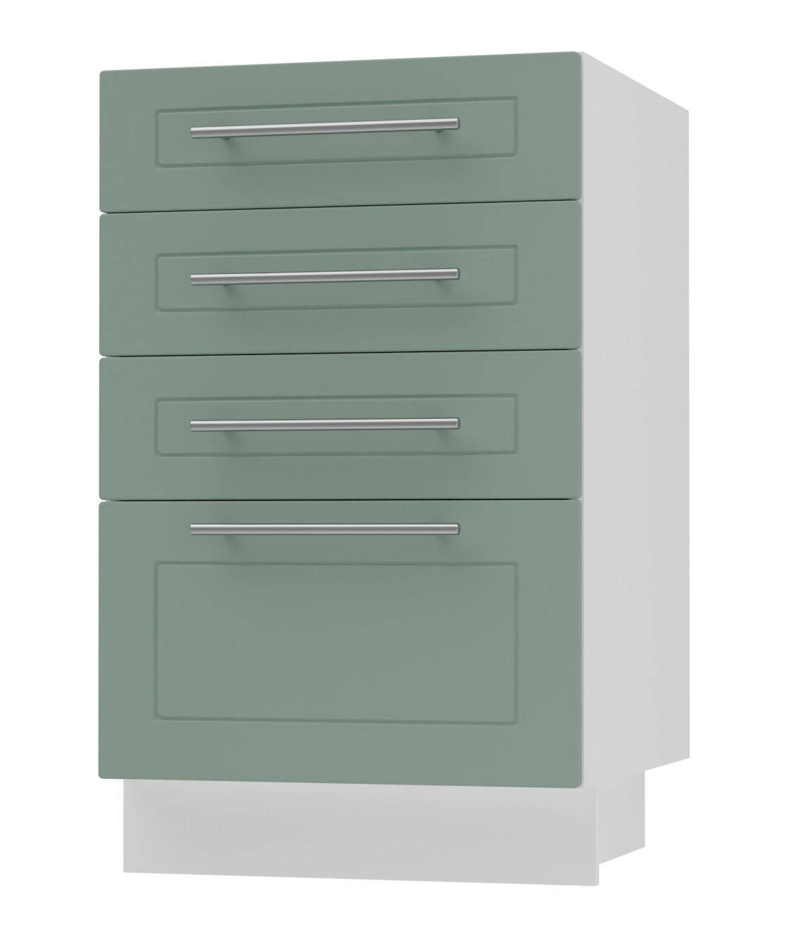 SCHUBLADENUNTERSCHRANK Kvantum D4A/40 Mint Matt / Weiß Matt 40 / 50 / 82cm - Weiß/Mintgrün, Holz/Holzwerkstoff (40/82/50cm) - Feldmann-Wohnen