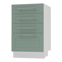 SCHUBLADENUNTERSCHRANK Kvantum D4A/40 Mint Matt / Weiß Matt 40 / 50 / 82cm - Weiß/Mintgrün, Holz/Holzwerkstoff (40/82/50cm) - Feldmann-Wohnen