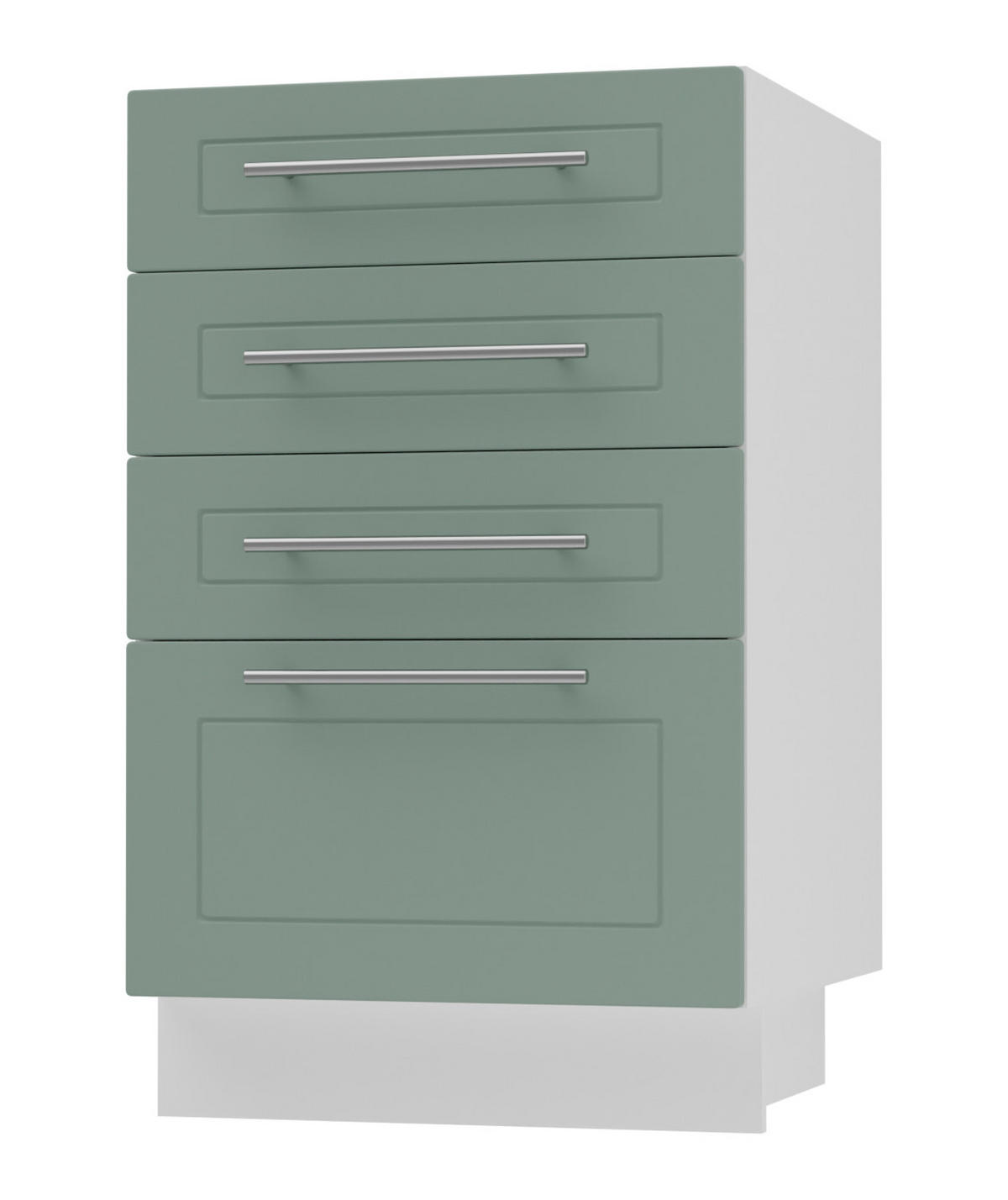 SCHUBLADENUNTERSCHRANK Kvantum D4A/40 Mint Matt / Weiß Matt 40 / 50 / 82cm - Weiß/Mintgrün, Holz/Holzwerkstoff (40/82/50cm) - Feldmann-Wohnen