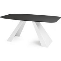 ESSTISCH Monte Weiß rechteckig ausziehbar, Schwarz 160-200/80/76 cm - Schwarz/Weiß, Holzwerkstoff/Metall (160/80/76cm) - WFL GROUP