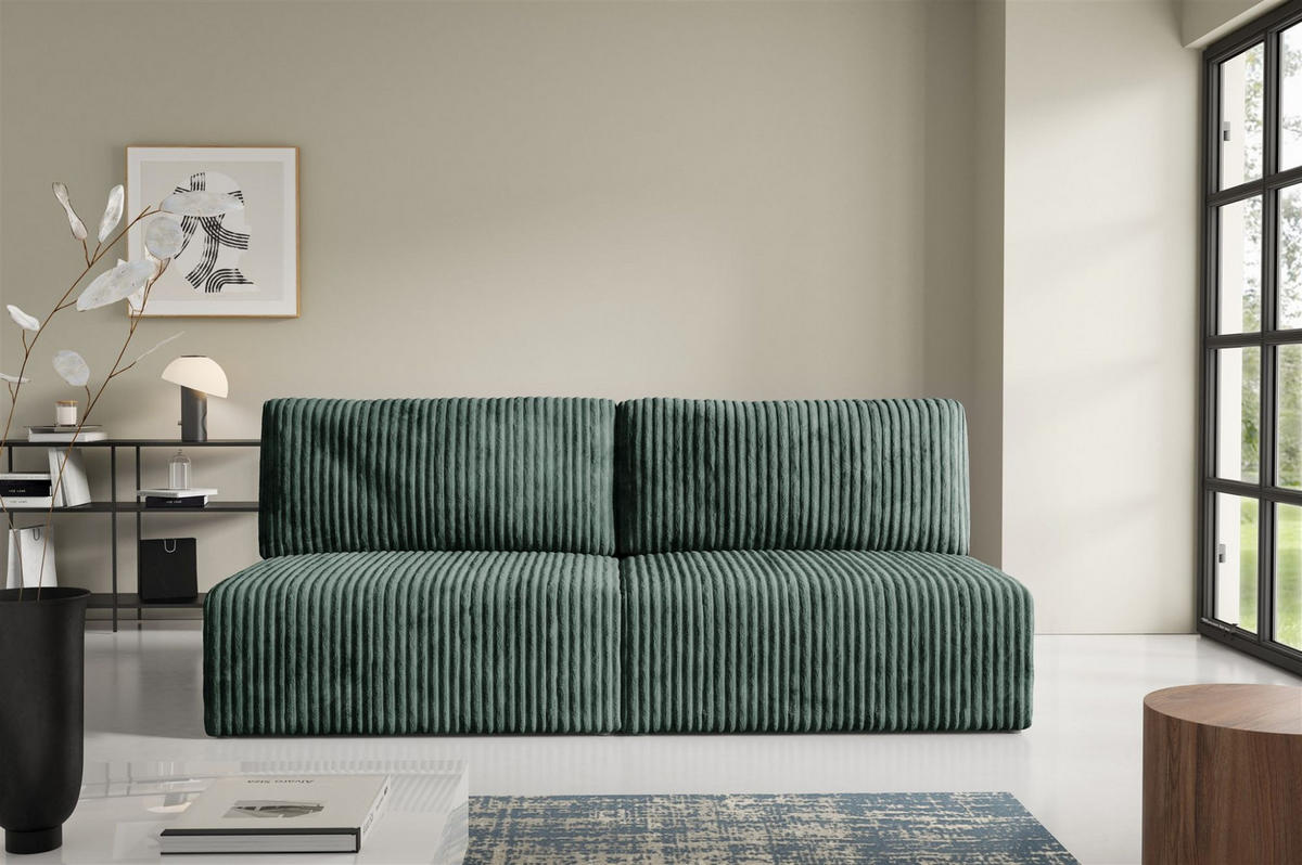 SCHLAFSOFA Natalia Xs - Grün, Holzwerkstoff/Textil (216/85/105cm) - Fun Möbel