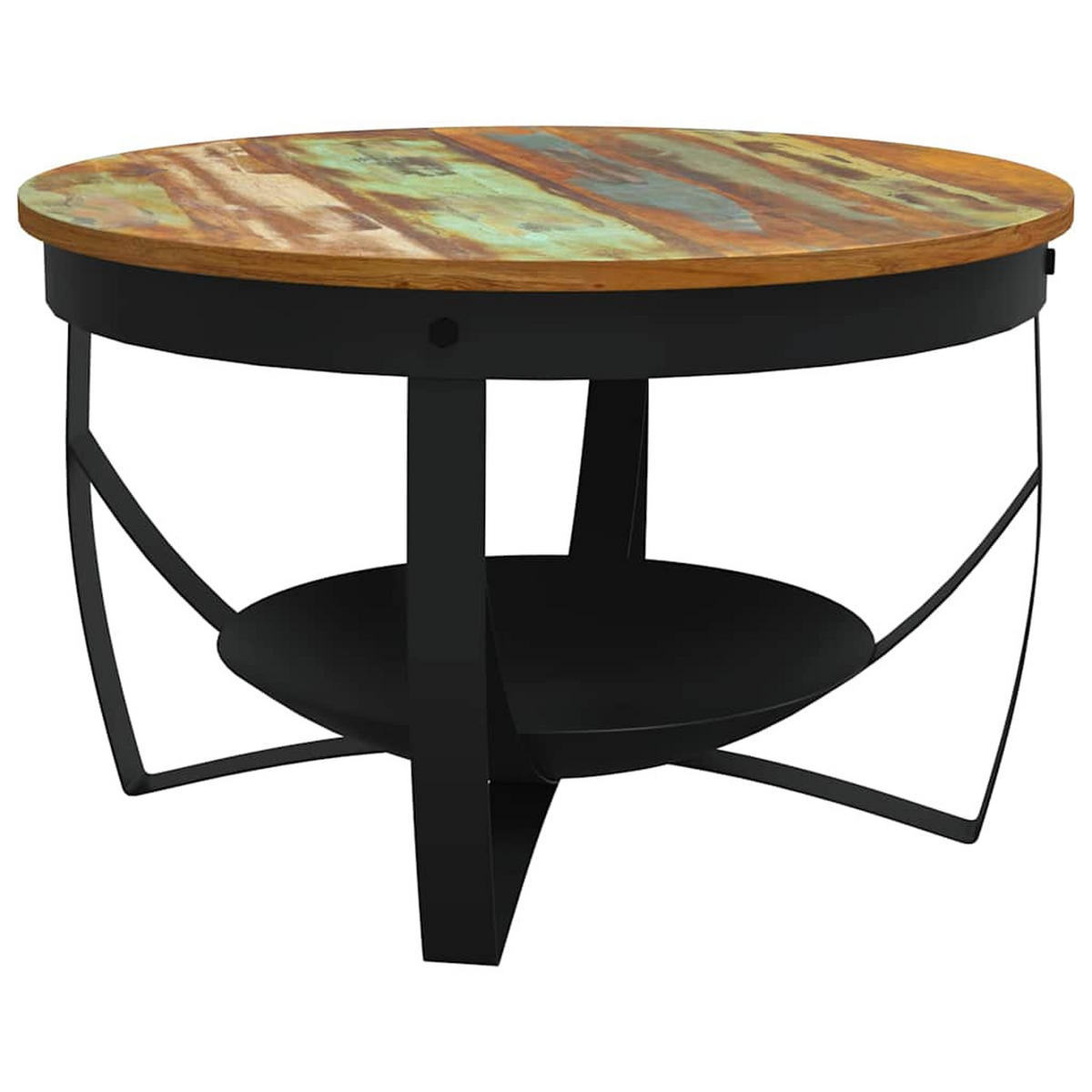 COUCHTISCH Ø68x43 cm Recyceltes Massivholz - Braun, Holz (68/68/43cm) - furnicato