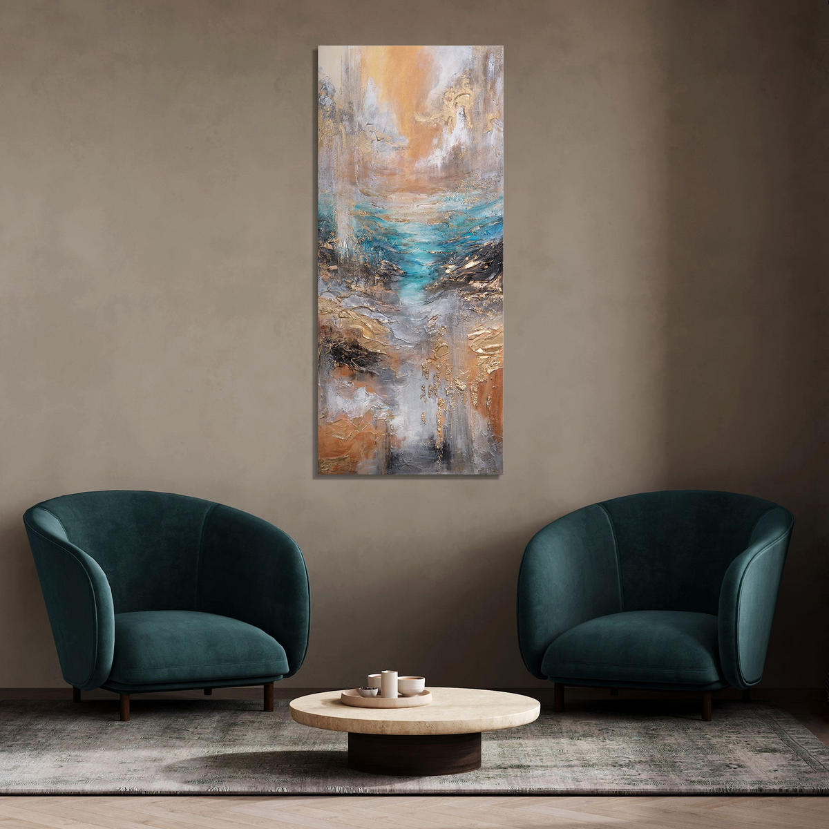GEMÄLDE Licht des Horizonts auf Keilrahmen 115x50 cm - Multicolor, Holz (115/50cm) - YS-art gallery