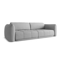 4-SITZER-SOFA Chenille Stoff Grau - Hellgrau/Schwarz, Kunststoff/Textil (250/74/105cm) - Makamii